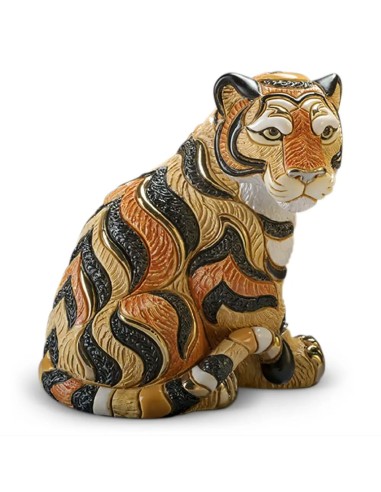 Sitting Tiger Ceramic Sculpture 