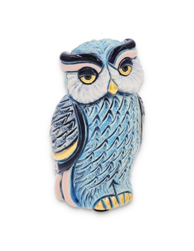 Turquoise Owl Ceramic Sculpture 