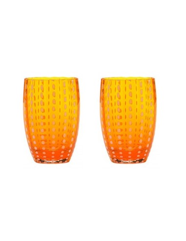 Zafferano Perle Glass Tumbler Orange Set of 2 