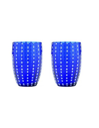 Zafferano Perle Glass Tumbler Blue Set of 2 