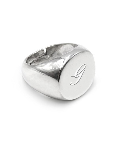 Customizable Sterling Silver Oval Shaped Chevalier Ring 