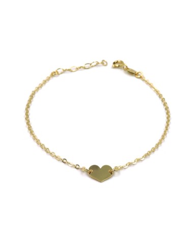 Gold Plated Silver Heart Bracelet with Engraved Letter