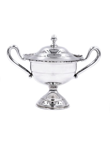 Solid Silver Sugar Bowl with Spoons Holder