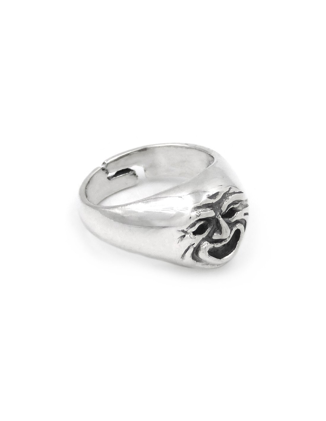 Silver store smile ring