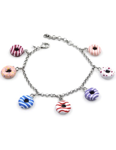 Donuts Bracelet Enamelled 925 Sterling Silver 