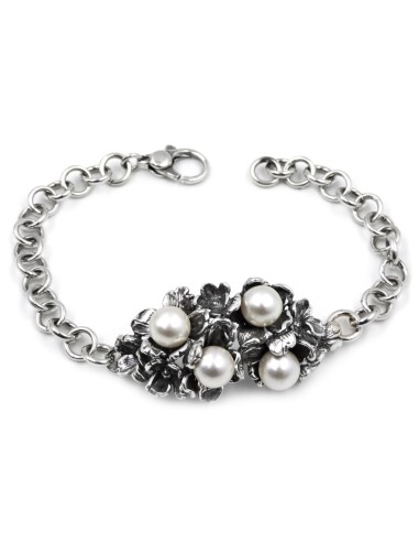 925 Sterling Silver Freesia Bracelet with Freshwater Pearls