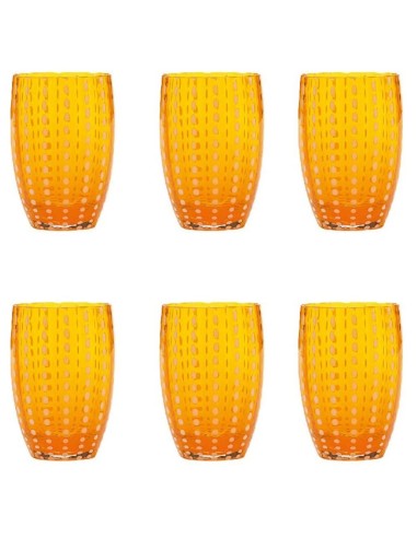 Zafferano Perle Glass Tumbler Orange Set of 6