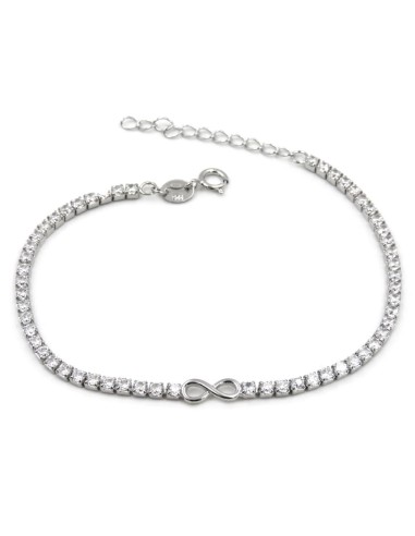 925 Sterling Silver Infinity Tennis Bracelet 