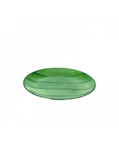 Green Dessert Plate, 6 Pieces Set Striche