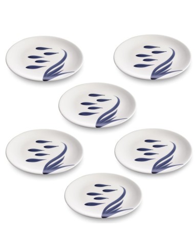 Blue Seabed Plate, 6 Pieces Set Mannaggia Li Pescetti