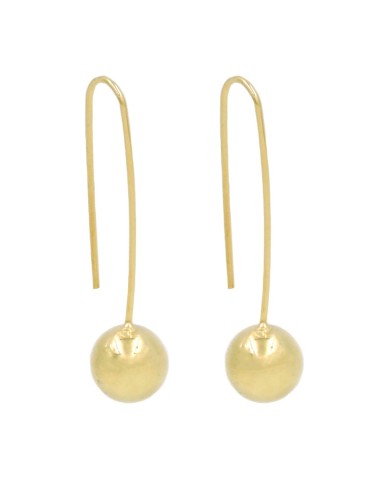 Gold Plated Sterling Silver Dropped Sphere Wire Earrings 