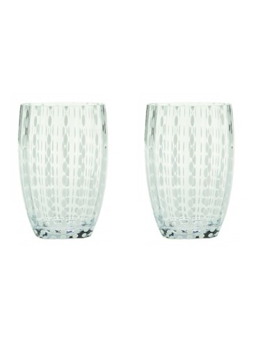 Zafferano Perle Glass Tumbler Transparent Set of 2