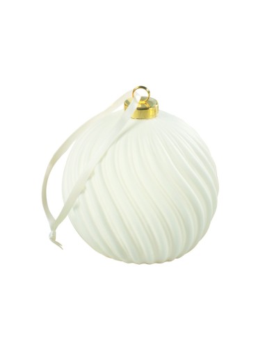 White Ceramic Ball for Christmas Tree with LED Light