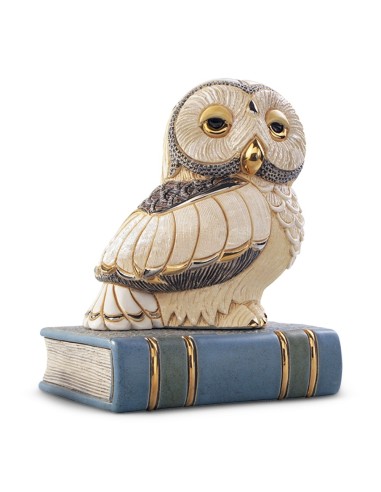 Owl on Book Ceramic Sculpture 