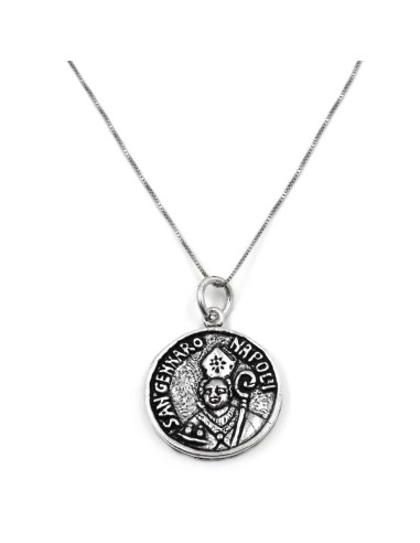 San Gennaro Medaillenkette aus Sterlingsilber