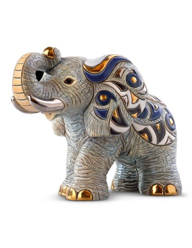 Elefante Africano Scultura in Ceramica 