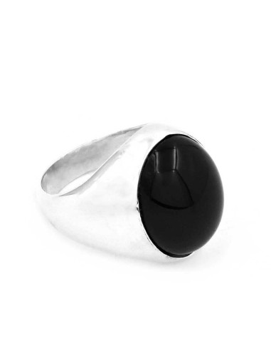 925er Sterlingsilber Ring mit Ovaler Onyx Stein