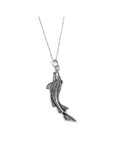 Sterling Silver Sturgeon Pendant Necklace 