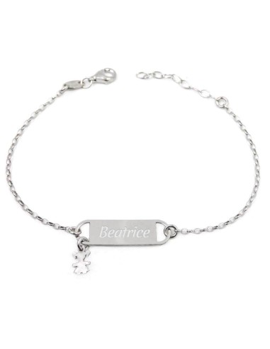 Bracciale Bebè con Targhetta Nome Personalizzabile in Argento 