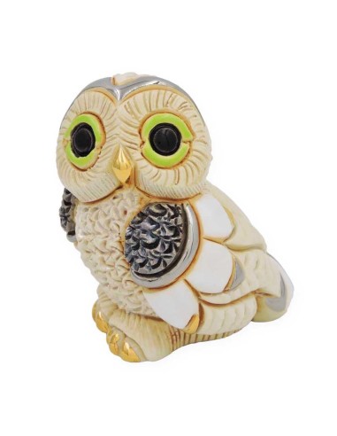 Baby Winter Owl Ceramic Sculpture 