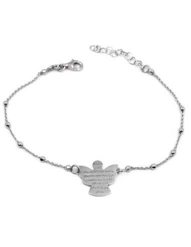 925 Sterling Silver Bracelet With Prayer Angel of the Lord  by Damiano Argenti