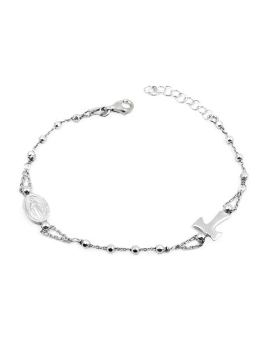 925 Sterling Silver Tau Rosary Bracelet 