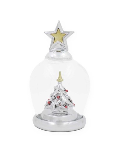 Decorative Glass Bell with Christmas Tree