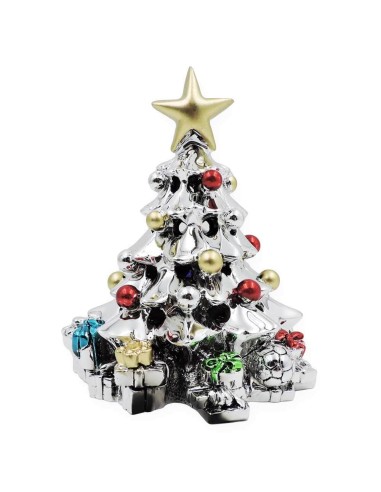 Silver Plated Resin Christmas Tree Sculpture with LED