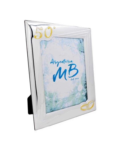 50th Anniversary PVD Silver Picture Frame 7 x 9  