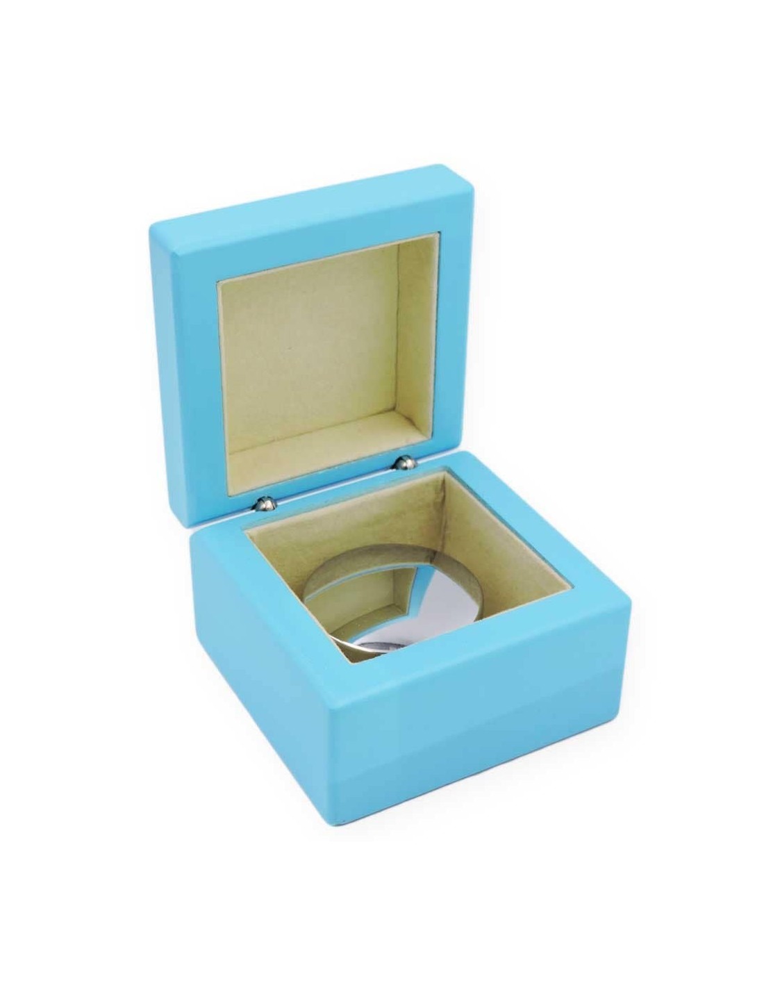 Scatola Porta Dentini con Box Azzurro Decoro Fiocco con Scarpine