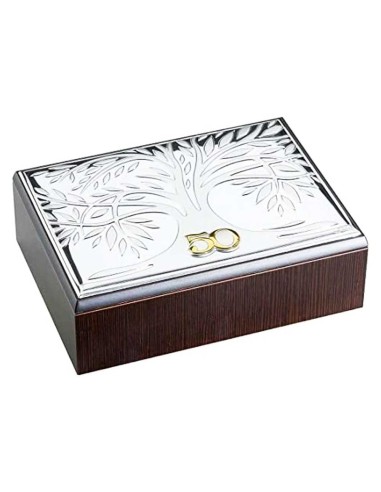 50th Anniversary Tree Of Life Wooden Jewelry Box 