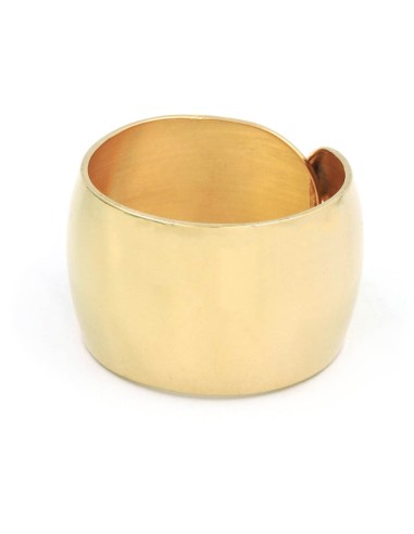 Polished Gold Plated 925 Sterling Silver Cuff Bracelet with Pin Clasp