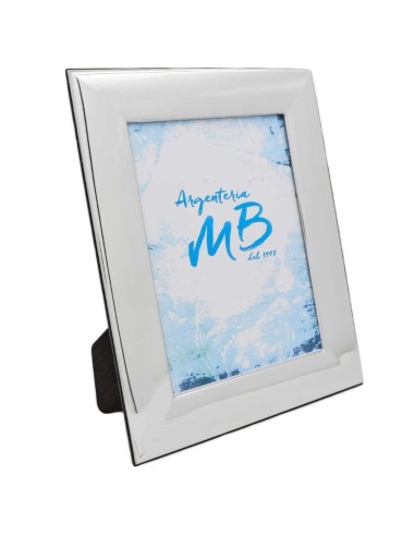 Picture Frame 5x7 Glossy Silver Frame Wide Band