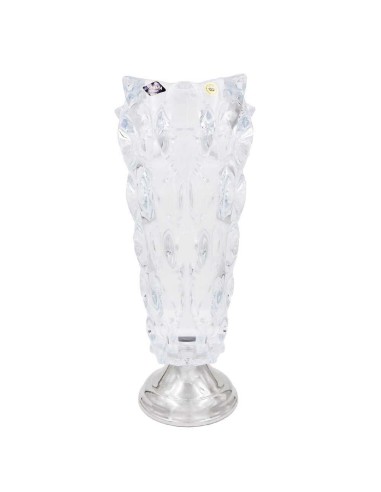 Samba Crystal Vase with Round Silver Base