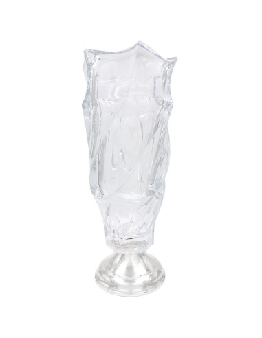 Flamenco Crystal Vase with Round Silver Base