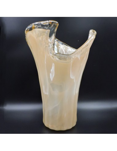 White Murano Glass Vase Whirlpool 