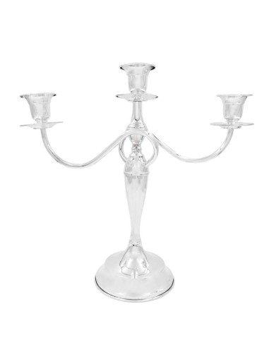 925 Sterling Silver Three Crossed Armed Candelabra 