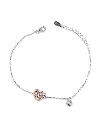 Bracciale Catena Donna in Argento 925 Rodiato Con Ciondolo Doppia Stella