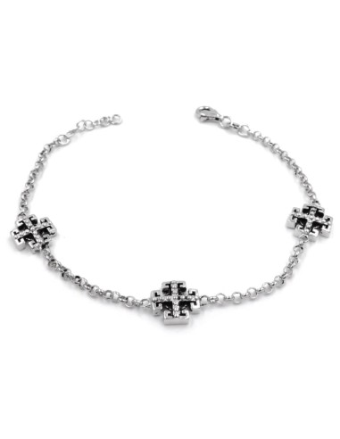 925 Sterling Silver Celtic Cross Bracelet 