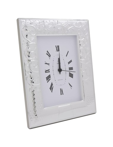 Silver Alarm Table Clock Tree of Life