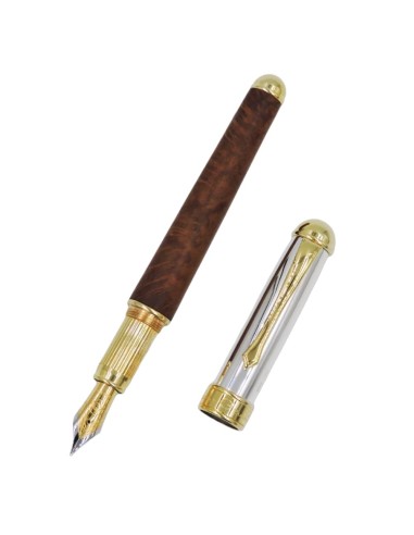 Perseus Briar Wood and Sterling Silver Fountain Pen 