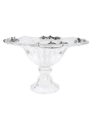 Crystal Centerpiece with 925 Sterling Silver Vine Leaves