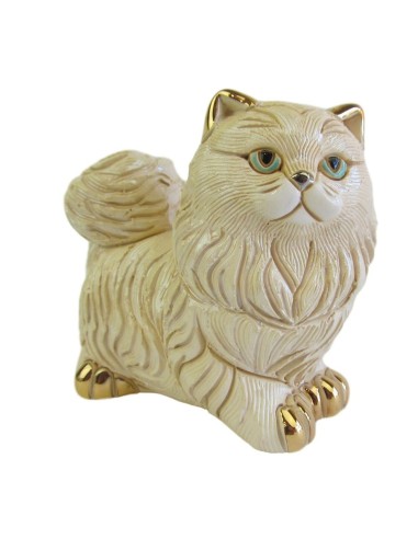 Gatto d'Angora Scultura in Ceramica 