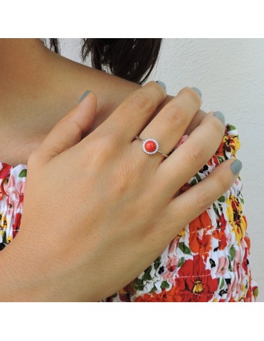 Red Coral Sterling Silver store Ring