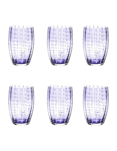 Zafferano Perle Glass Tumbler Lavender Set of 6