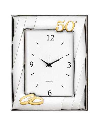 50th Wedding Anniversary Table Clock with Alarm 