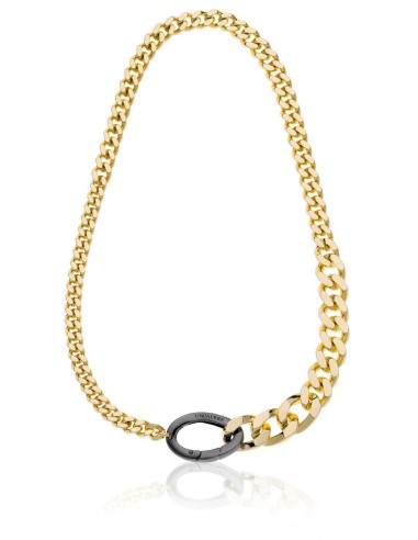 Golden Groumette Necklace with Black Clasp