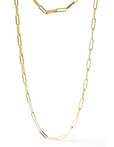 Collana Catena Ovale Piatta in Bronzo Dorato 93 cm