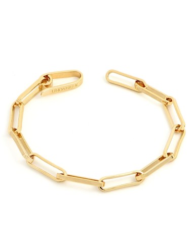 Flat Oval Chain Bracelet in Gold Plated Bronze 