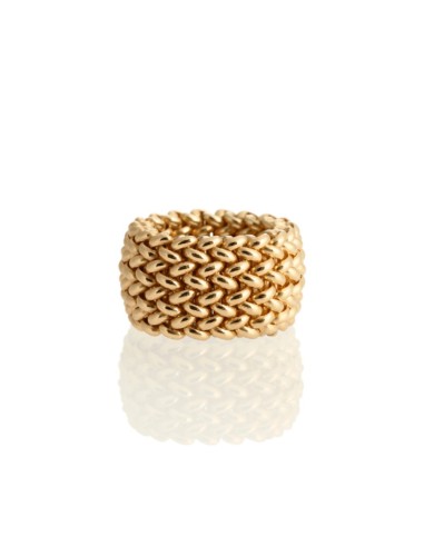 Grain of Rice Gold Plated 925 Sterling Silver Ring 